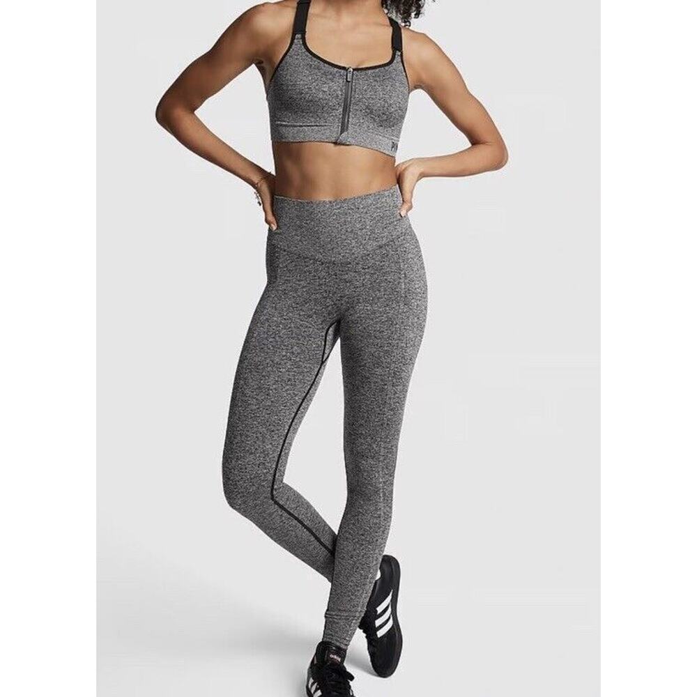 Vs Pink Leggings Seamless Classic Grey Contour Gym Workout Size XL Yoga Running‌